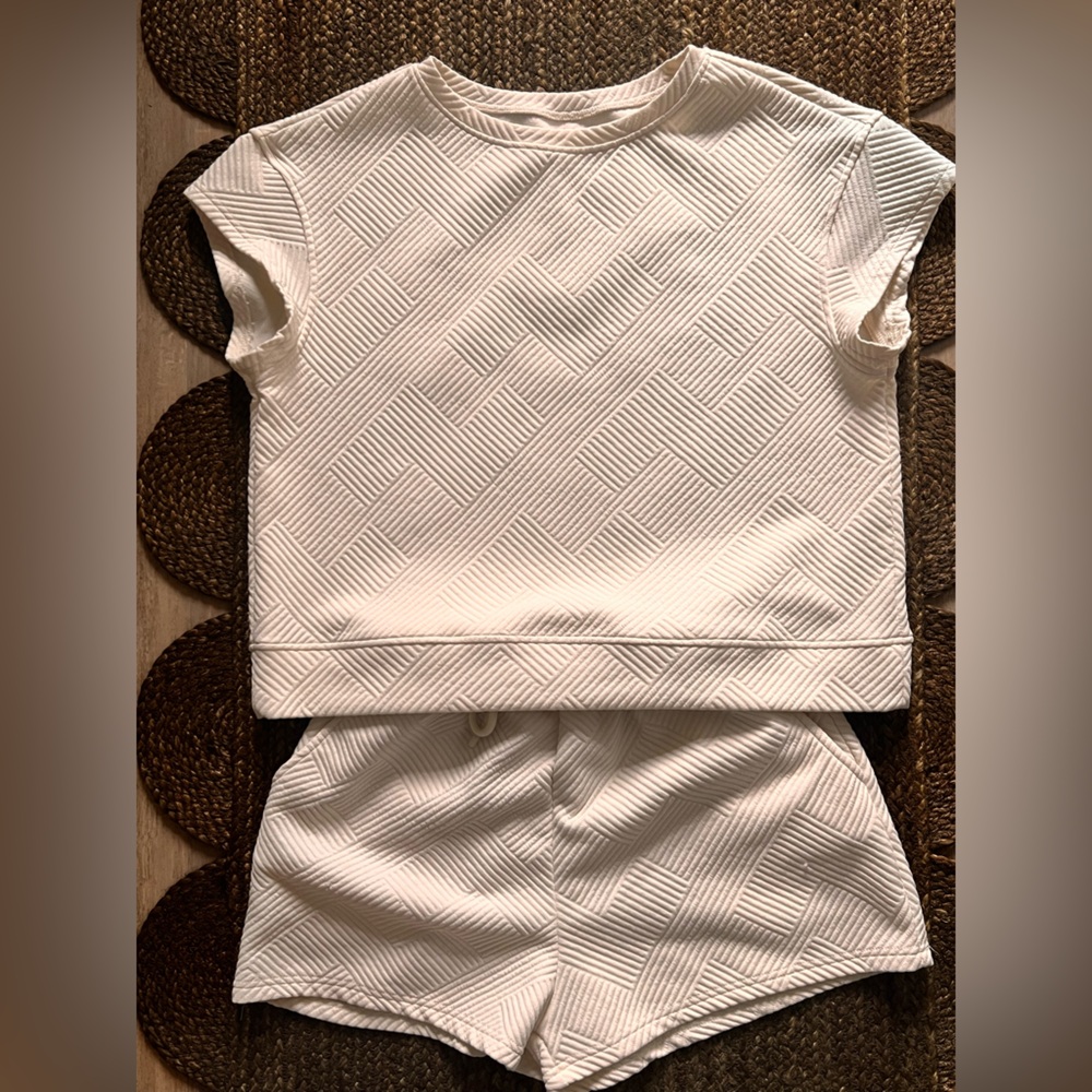 Textured White Two-Piece Set